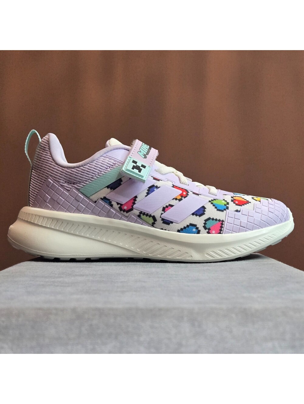adidas x Minecraft FortaRun - Lavender / Off-White (JR1950) Youth Size 1Y